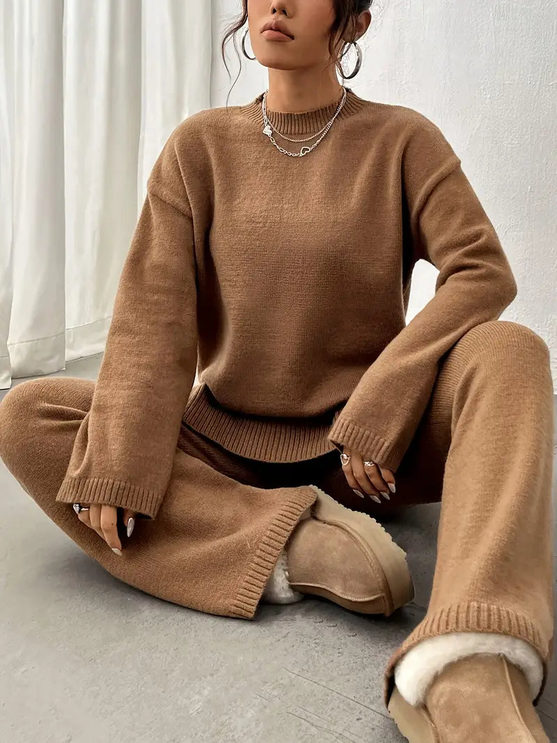 Faith - Warm Ribbed Casual Knitted Pantsuit