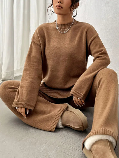 Faith - Warm Ribbed Casual Knitted Pantsuit