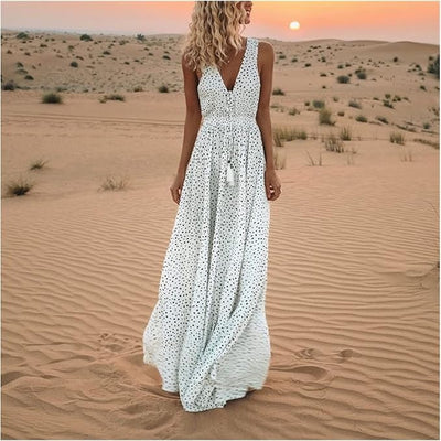 Harper - Boho Polka Dot Maxi Dress