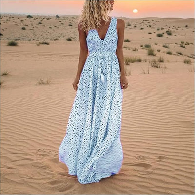 Harper - Boho Polka Dot Maxi Dress