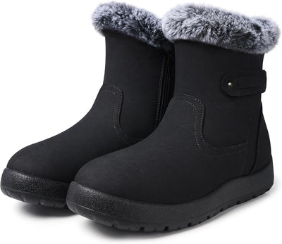 SHIBEVER - Fur Lined Waterproof Anti-Slip Snow Boots