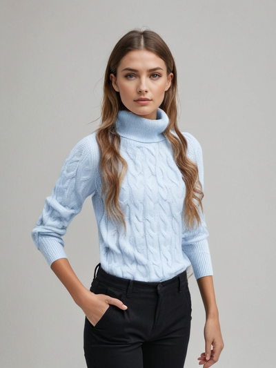 Ellie - Comfortable Cotton Turtleneck