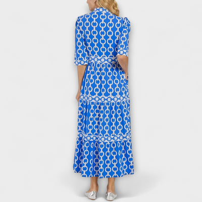 Christine - Women's Printed Chain Pattern Long Dress