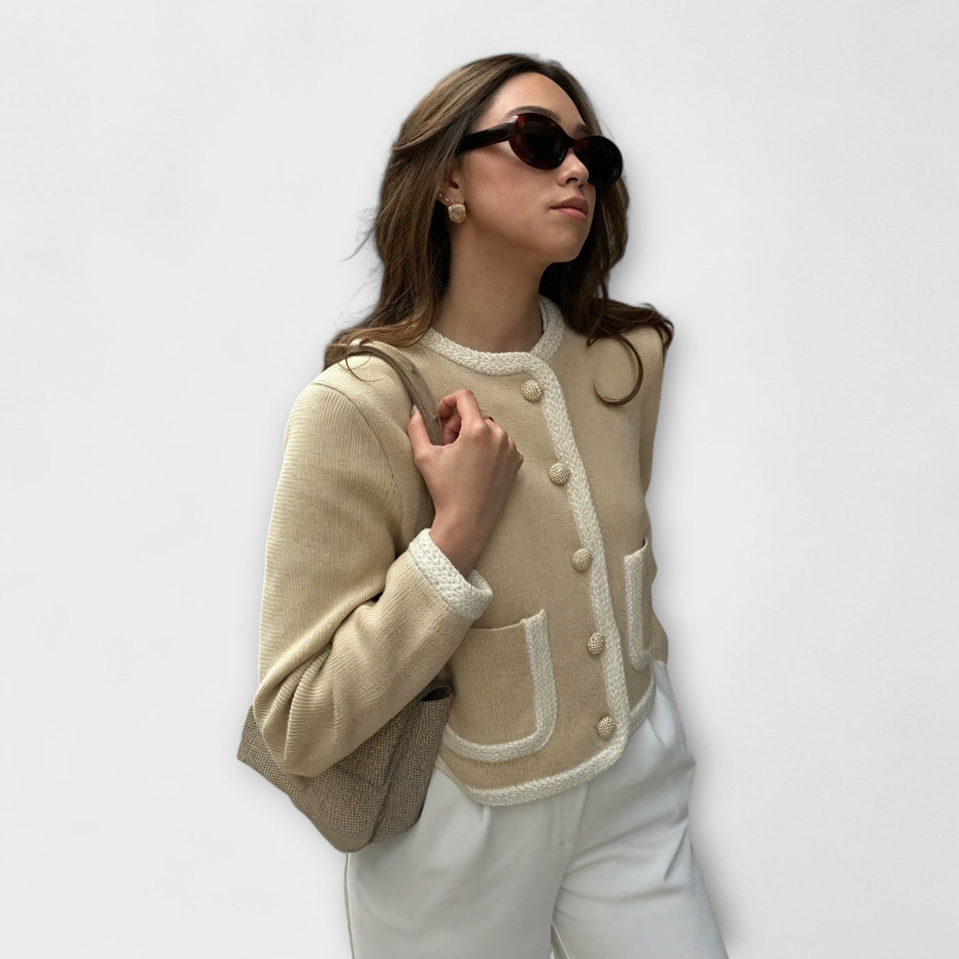 Jenna - Classic cardigan with decorative pockets