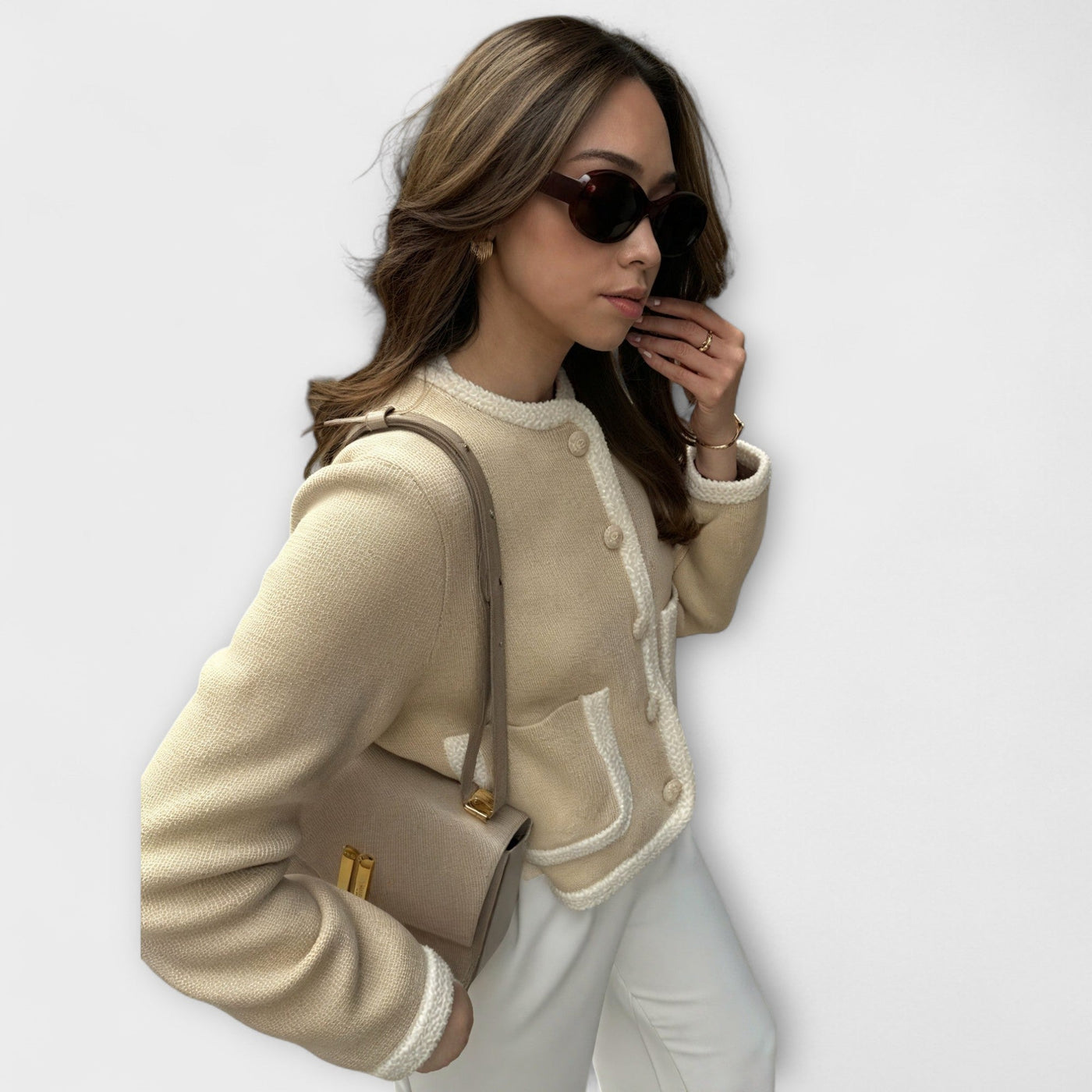 Jenna - Classic cardigan with decorative pockets