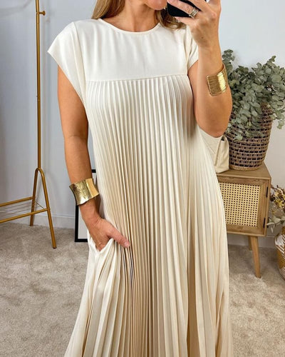 Lisa - Elegant Spliced Pleated Maxi Dress