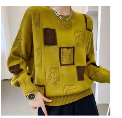 Emma - Geometric cozy block sweater