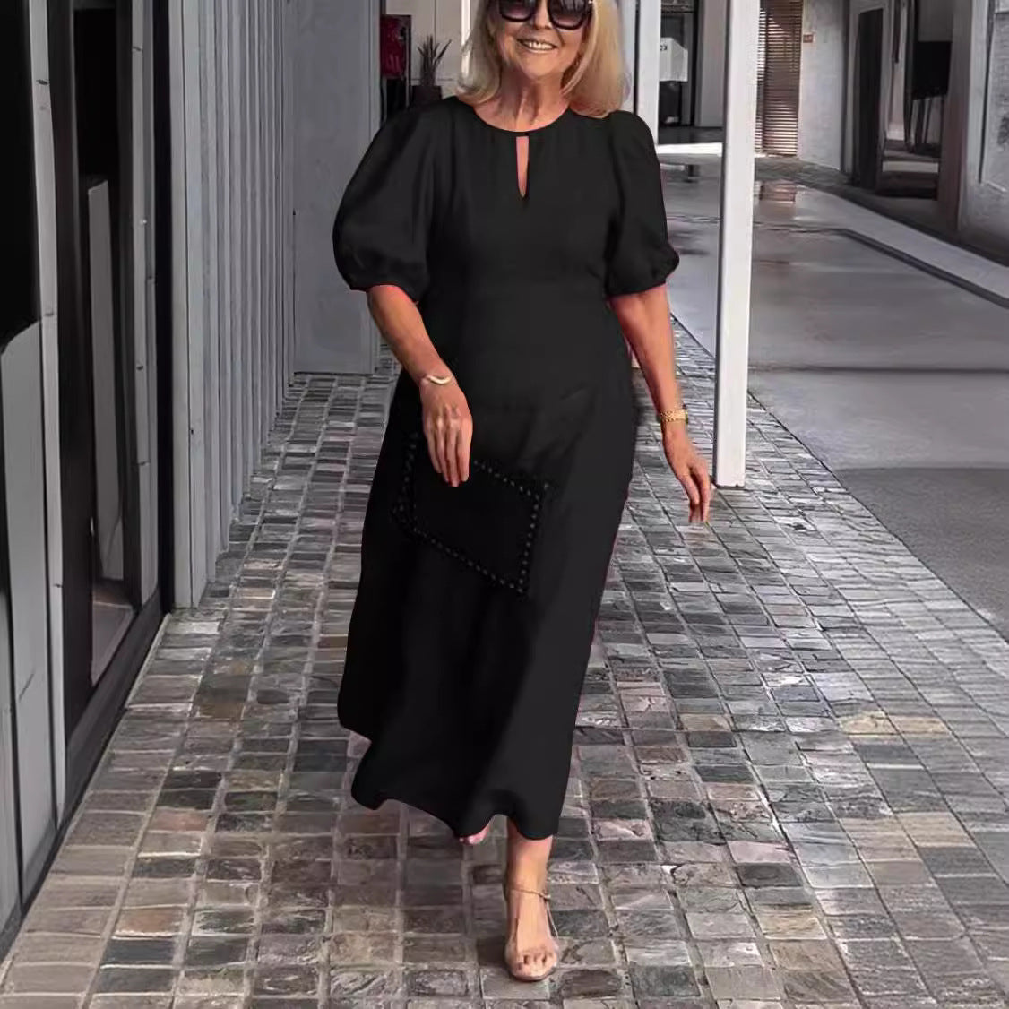 Frances - Chic Bubble Sleeve Loose Dress