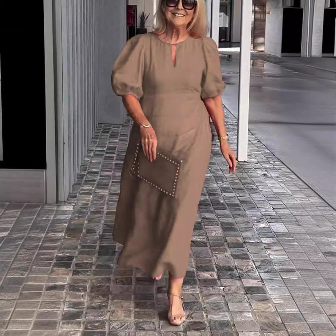 Frances - Chic Bubble Sleeve Loose Dress