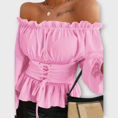 Amelia – Blouse with Ruffle Details