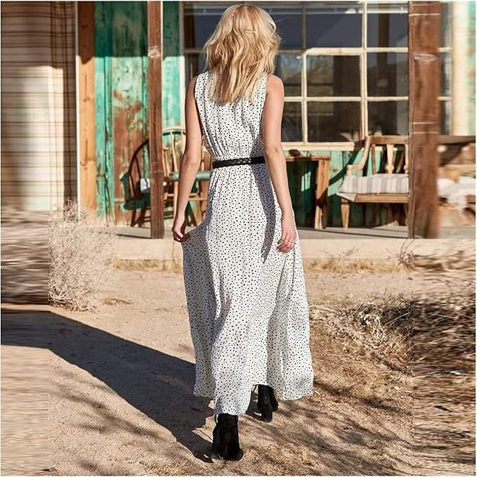 Harper - Boho Polka Dot Maxi Dress