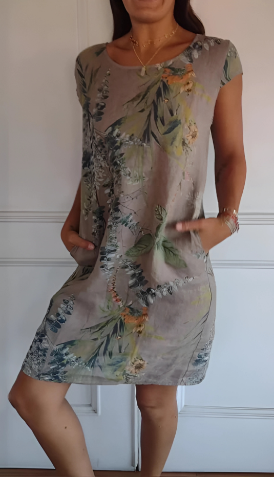 Jordan - Casual Loose-Fit Knee-Length Printed Dress