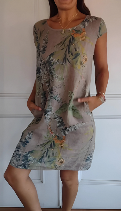 Jordan - Casual Loose-Fit Knee-Length Printed Dress