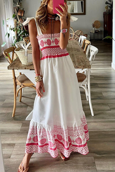 Destiny - Lace-Up Square Collar Sling Dress