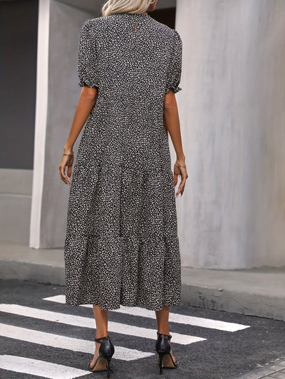 Candace - Casual Round Neck Dress With Ruffle Detail