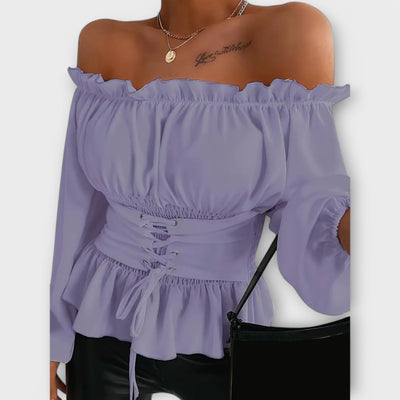 Amelia – Blouse with Ruffle Details
