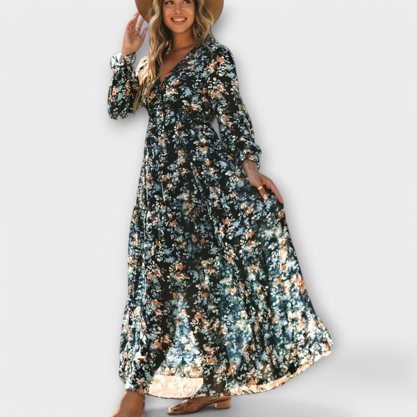 June - Elegant Floral Maxi Dress