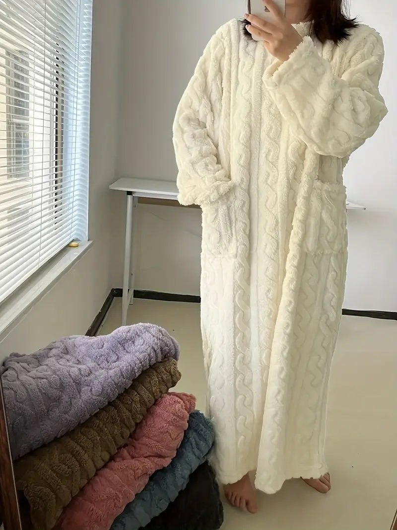 Caroline - Jacquard Soft Fleece Winter Dress