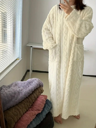 Caroline - Jacquard Soft Fleece Winter Dress