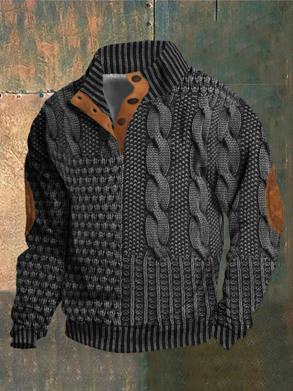 Shaun - Patterned Cozy Knit Sweater For Men