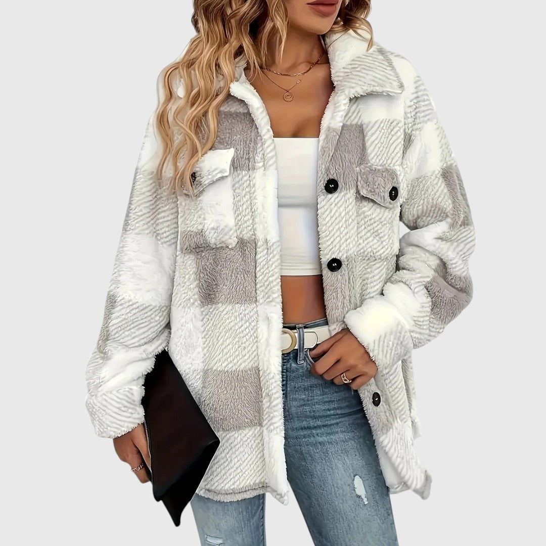 Selina – Chic checkered button-down jacket