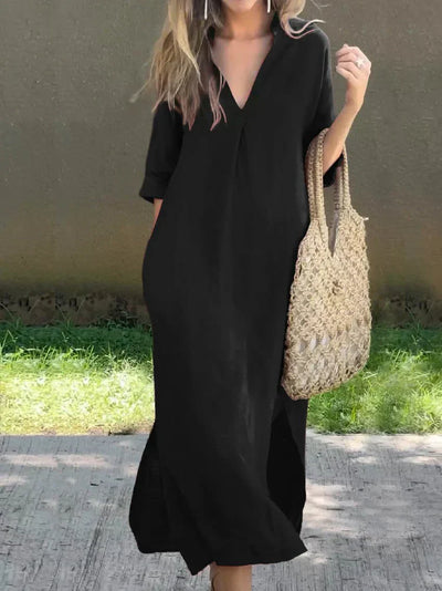 Jackie - Chic V-Neck Summer Maxi Dress