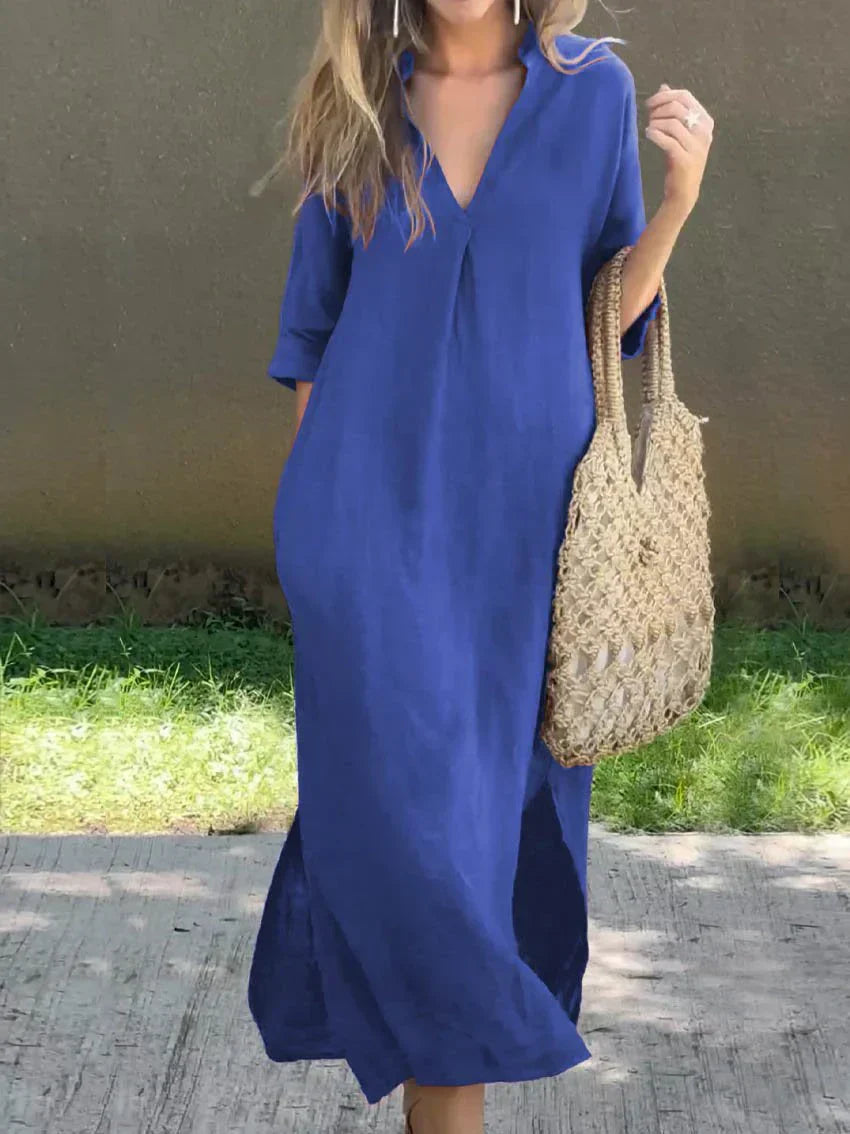 Jackie - Chic V-Neck Summer Maxi Dress