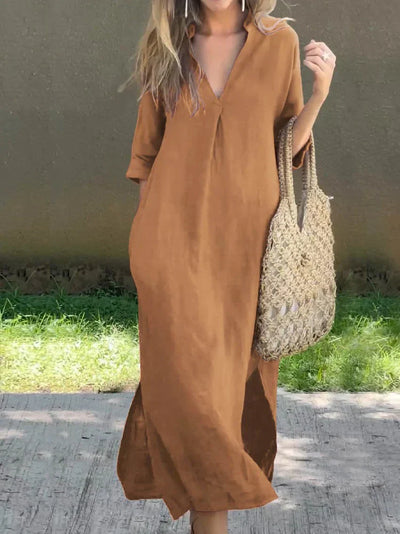 Jackie - Chic V-Neck Summer Maxi Dress