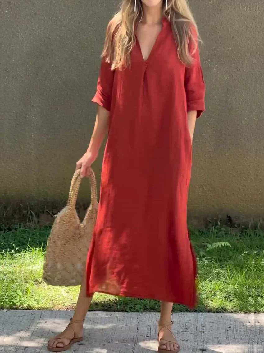 Jackie - Chic V-Neck Summer Maxi Dress