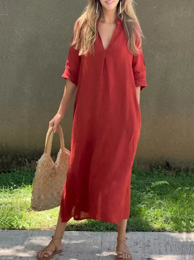 Jackie - Chic V-Neck Summer Maxi Dress