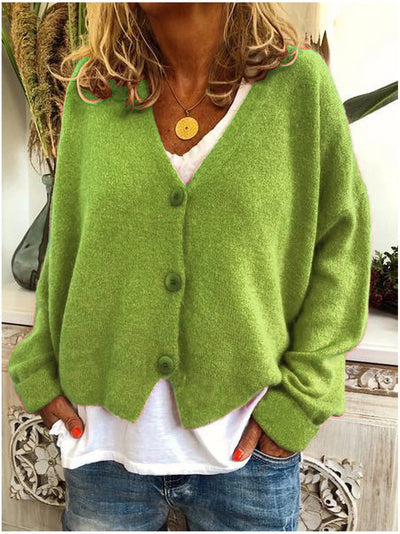Women’s Cardigan – Soft Knit – Relaxed Fit – V-Neck – Button Front – Casual Layer