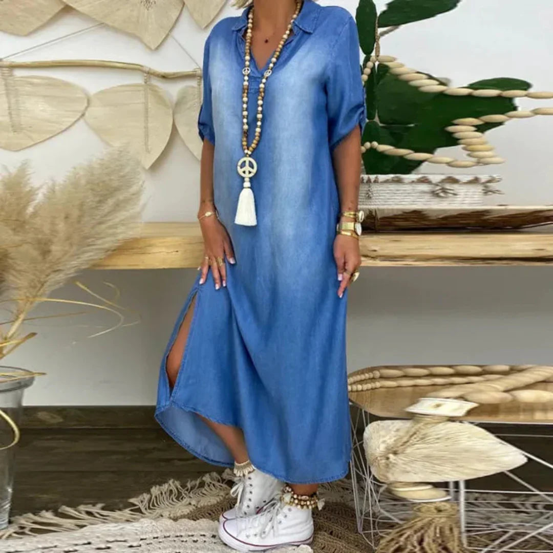 Ilse™ - SUMMER V-NECK DENIM DRESS
