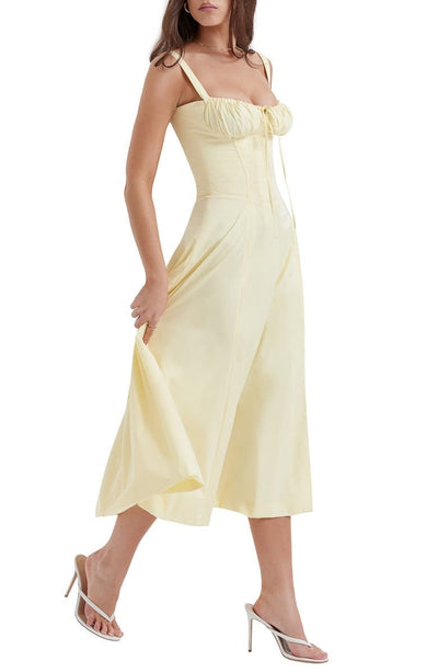Alicia - Elegant French Style Belted Strap Dress