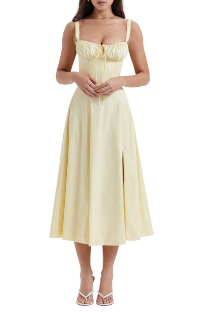Alicia - Elegant French Style Belted Strap Dress