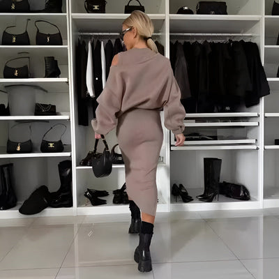 Naomi - Elegant Two-piece Set (Dress + Pullover)