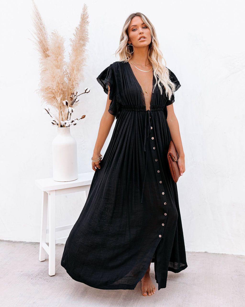 Audrey - Boho V-Neck Kimono Beach Cover-Up Dress