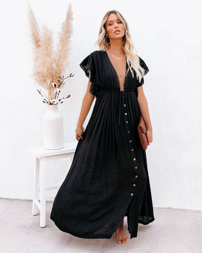 Audrey - Boho V-Neck Kimono Beach Cover-Up Dress