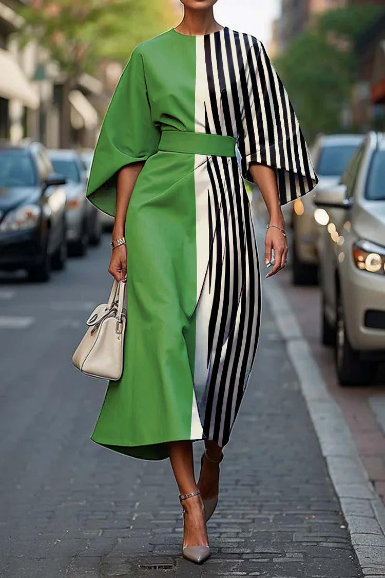 Kennedy - Stylish Batwing Sleeve Long Dress