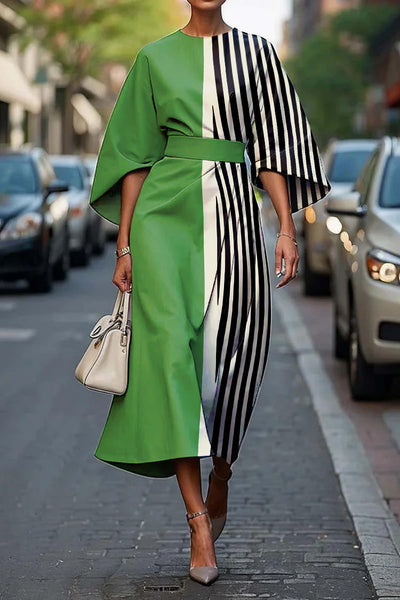 Kennedy - Stylish Batwing Sleeve Long Dress