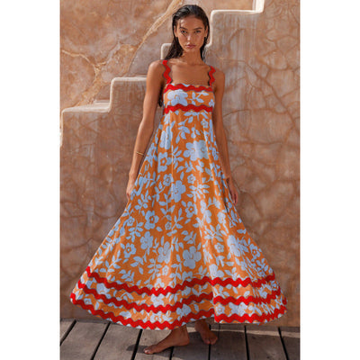 Katie - Sleeveless Floral Printed Loose Dress