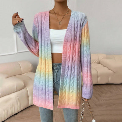 Women’s Cardigan – Oversized Fit – Cable Knit – Open Front – Casual Layer