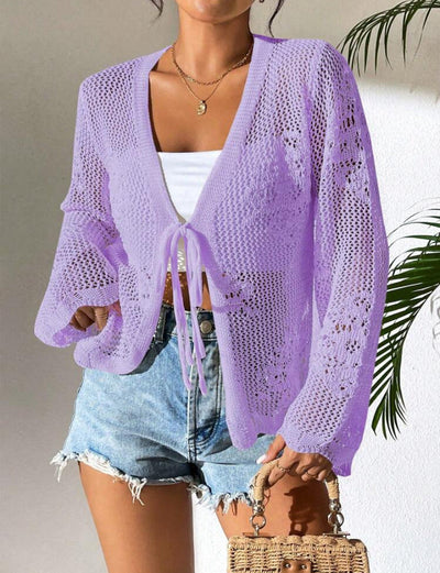 Women’s Knitted Cardigan – Open Front – Loose Fit – Lightweight Breathable Layer
