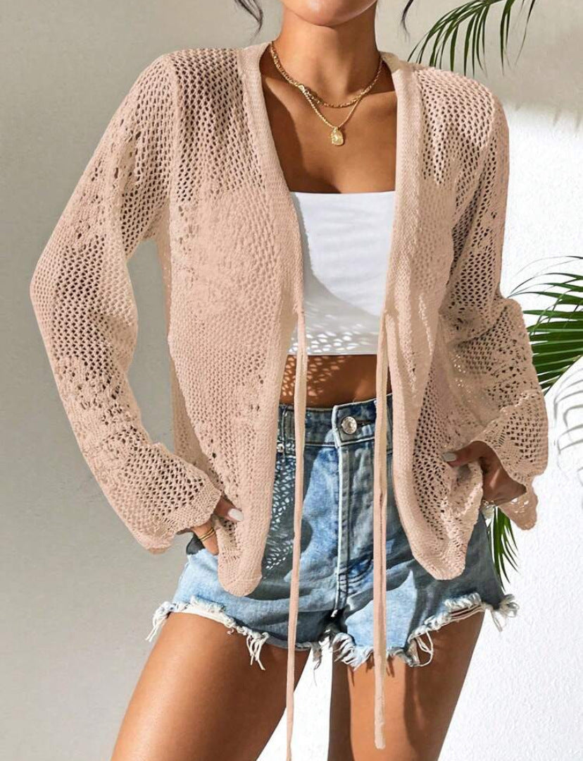 Women’s Knitted Cardigan – Open Front – Loose Fit – Lightweight Breathable Layer