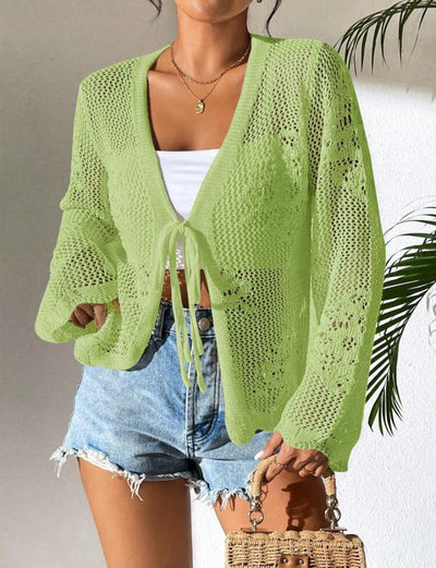 Women’s Knitted Cardigan – Open Front – Loose Fit – Lightweight Breathable Layer