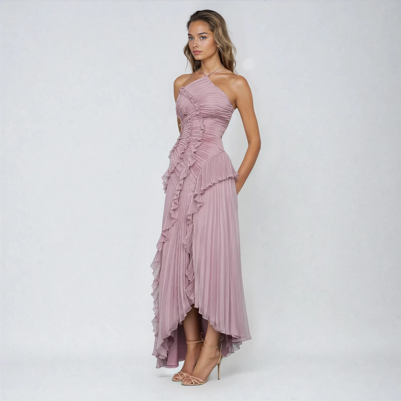 Daniela - Custom Sleeveless Halter Dress