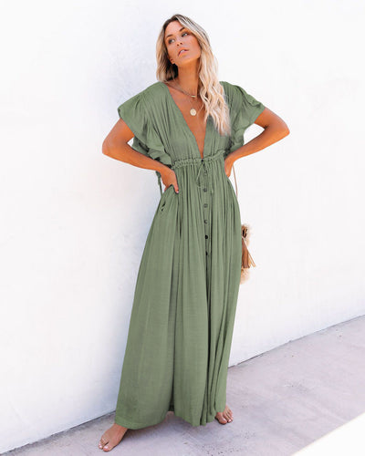 Audrey - Boho V-Neck Kimono Beach Cover-Up Dress