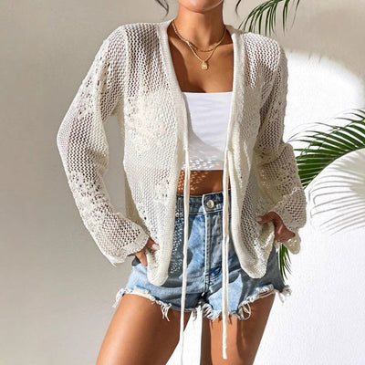 Women’s Knitted Cardigan – Open Front – Loose Fit – Lightweight Breathable Layer