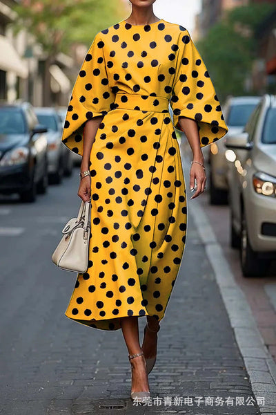 Kennedy - Stylish Batwing Sleeve Long Dress