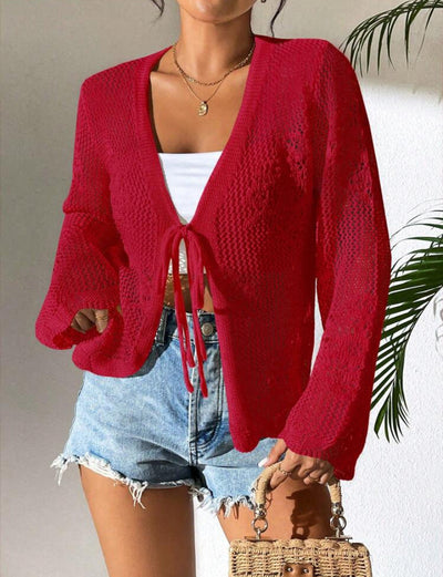 Women’s Knitted Cardigan – Open Front – Loose Fit – Lightweight Breathable Layer