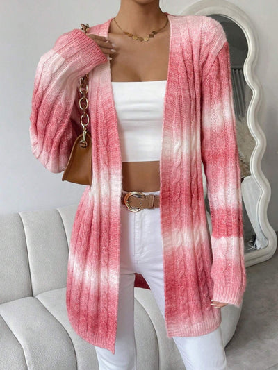 Women’s Cardigan – Oversized Fit – Cable Knit – Open Front – Casual Layer